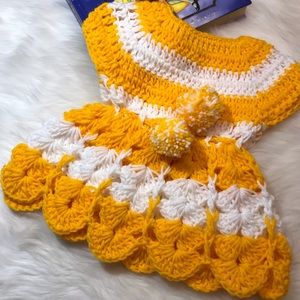 Yellow Crochet Handmade Infant Dress Brand New